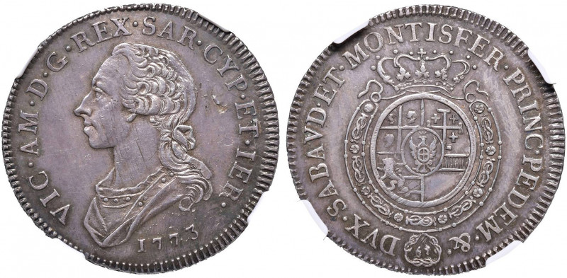 Vittorio Amedeo III (1773-1796) Mezzo scudo 1773 - Nomisma 326 AG (g 17,59) RR i...