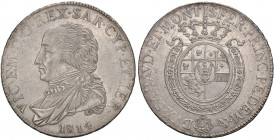 Vittorio Emanuele I (1814-1821) Mezzo scudo 1814 - Nomisma 500 AG RR In bustina sigillata da Gianfranco Erpini senza indicazione di conservazione. Gra...