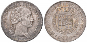 Vittorio Emanuele I (1814-1821) 5 Lire 1817 - Nomisma 516 AG R Minime screpolature al D/, bella patina
SPL/SPL+