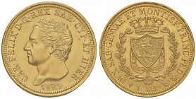 Carlo Felice (1821-1831) 80 Lire 1825 T - Nomisma 524 AU Bellissimo esemplare 
qFDC