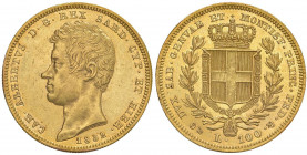 Carlo Alberto (1831-1849) 100 Lire 1832 G - Nomisma 622 AU Minimi colpetti al bordo e minimi graffietti di conio al R/, bei fondi lucenti
SPL+