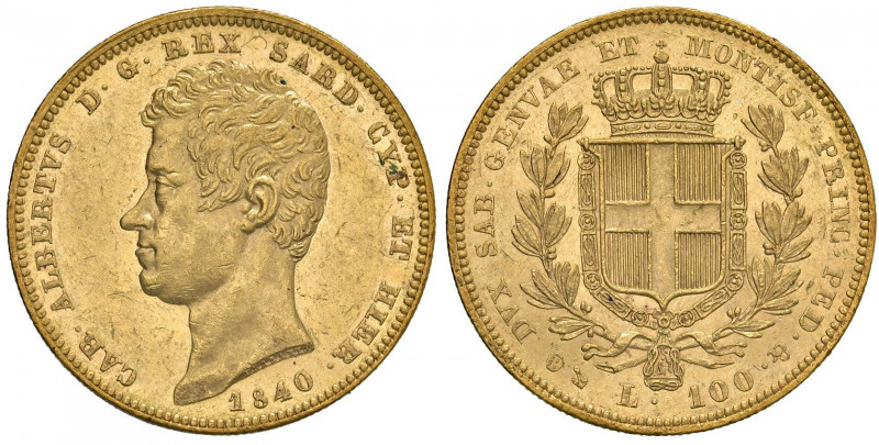 Carlo Alberto (1831-1849) 100 Lire 1840 G - Nomisma 631 AU R Minimi colpetti al ...