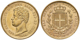 Carlo Alberto (1831-1849) 20 Lire 1834 T - Nomisma 645 AU Piccola screpolatura al margine del D/ ma esemplare di conservazione eccezionale
 FDC