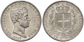 Carlo Alberto (1831-1849) 5 Lire 1837 G - Nomisma 686 AG Minimi graffietti nel campo del D/ ma splendido esemplare 
qFDC/FDC