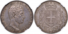 Carlo Alberto (1831-1849) 5 Lire 1847 G - Nomisma 700 AG In slab NGC MS62 5887105-038. Bella ed intensa patina
FDC