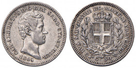 Carlo Alberto (1831-1849) 50 Centesimi 1845 T - Nomisma 734; Pag. 327 AG RRR Minimi depositi al R/ ma buon esemplare. Nell’asta Nomisma 55 del 2017 un...