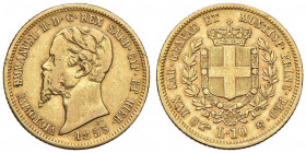 Vittorio Emanuele II (1849-1861) 10 Lire 1853 T - Nomisma 766 AU RRRR Minimi graffietti al D/ e minimi colpetti al bordo. Millesimo che assai rarament...