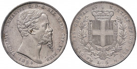 Vittorio Emanuele II (1849-1861) 5 Lire 1854 G - Nomisma 778 AG R Un minimo graffietto nel campo del D/
FDC