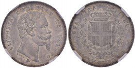 Vittorio Emanuele II re eletto (1859-1861) Lira 1860 F mano con scettro - Nomisma 832 AG In slab NGC MS64 5887104-019. Conservazione eccezionale
FDC