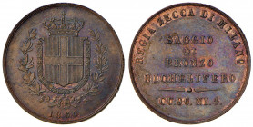 Studi per la monetazione del Regno (1860-1861) Milano - Saggio di bronzo nichelifero 1860 - P.P. 68 CU (g 5,01 - Ø 15 mm) RR
qFDC