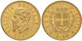 Vittorio Emanuele II (1861-1878) 50 Lire 1864 T - Nomisma 846 AU RRRR Tiratura di 103 esemplari. Una delle monete pi&ugrave; rare e ricercate del Regn...