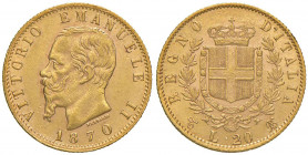 Vittorio Emanuele II (1861-1878) 20 Lire 1870 T - Nomisma 858 AU RR Minimo colpetto al bordo
BB