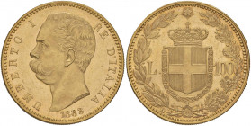 Umberto I (1878-1900) 100 Lire 1883 - Nomisma 972 AU R Conservazione eccezionale con i fondi speculari
qFDC/FDC