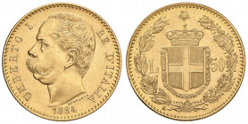 Umberto I (1878-1900) 50 Lire 1884 - Nomisma 975 AU R 
SPL+/qFDC