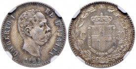 Umberto I (1878-1900) 50 Centesimi 1892 - Nomisma 1012 AG RR In slab NGC MS64 5887105-058
FDC