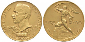 Vittorio Emanuele III (1900-1946) 100 Lire 1925 - Nomisma 1054 AU RR Sigillato qFDC da Gianfranco Erpini. Lucidata
qFDC