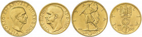 Vittorio Emanuele III (1900-1946) 100 e 50 Lire 1936 A. XIV - Nomisma 1059, 1071 AU RRR Lotto di due monete, insignificanti graffietti nel 50 lire ma ...
