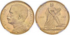 Vittorio Emanuele III (1900-1946) 50 Lire 1912 - Nomisma 1063 AU R In slab NGC MS63 4824487-080. Minimi segnetti da contatto
FDC