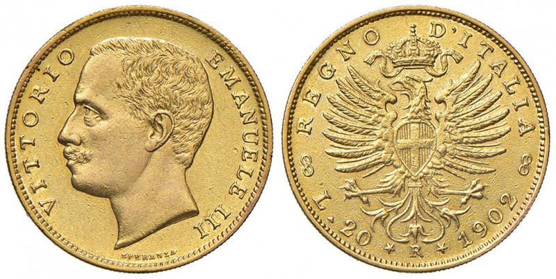 Vittorio Emanuele III (1900-1946) 20 Lire 1902 - Nomisma 1072 AU RRRR Tiratura d...