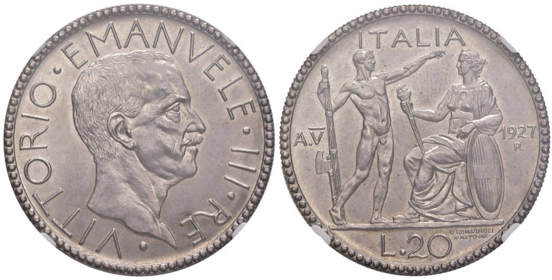 Vittorio Emanuele III (1900-1946) 20 Lire 1927 A. V - Nomisma 1083; Pag. 671 AG ...