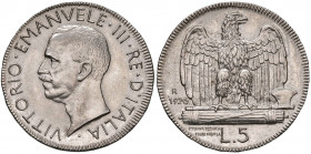 Vittorio Emanuele III (1900-1946) Progetto del 5 Lire 1926 1a Prova tecnica fuori virola, bordo in rilievo - P.P. 169 NI (g 13,99) RRRR
FDC
