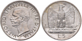 Vittorio Emanuele III (1900-1946) 5 Lire 1927 Prova MIN. RIL. - P.P. 230 AG (g 5,00) RRRR 
FDC