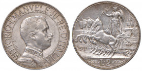 Vittorio Emanuele III (1900-1946) 2 Lire 1911 - Nomisma 1160 AG RR Minimo colpetto al bordo
qFDC