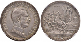Vittorio Emanuele III (1900-1946) 2 Lire 1914 Prova - Nomisma P. 35; Luppino 188 AG (g 10,04) RR In slab NGC MS62 5887105-020
FDC