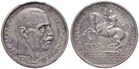 Vittorio Emanuele III (1900-1946) 2 Lire 1928 Fiera di Milano in argento - Nomisma 1408 AG RR In slab PCGS MS62 593291.62/33228773 
FDC