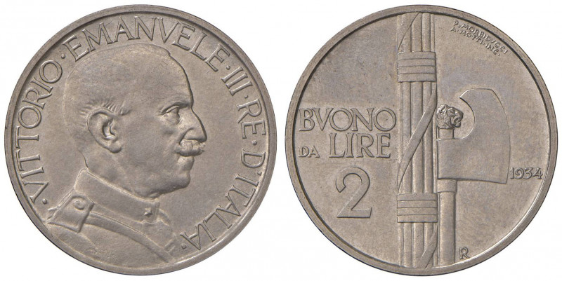 Vittorio Emanuele III (1900-1946) 2 Lire 1934 - Nomisma 1178 NI RRR Tiratura di ...