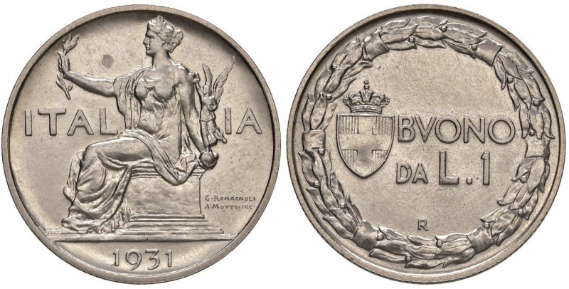 Vittorio Emanuele III (1900-1946) Lira 1931 - Nomisma 1214 NI RRR Tiratura di 50...