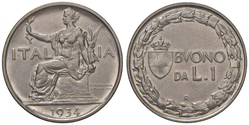 Vittorio Emanuele III (1900-1946) Lira 1934 - Nomisma 1217 NI RRR Tiratura di 50...