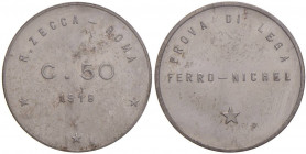 Vittorio Emanuele III (1900-1946) 50 Centesimi 1918 Prova - P.P. 275 FE-NI RRRR Sigillata da Angelo Bazzoni
qFDC