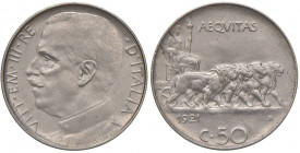 Vittorio Emanuele III (1900-1946) 50 Centesimi 1921 R - Nomisma 1238 NI
SPL