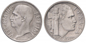 Vittorio Emanuele III (1900-1946) 50 Centesimi 1938 - Nomisma 1255 NI RRRR Tiratura di soli 17 esemplari. Striature da lucidatura
SPL