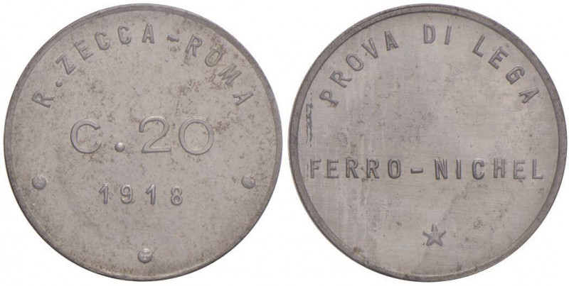 Vittorio Emanuele III (1900-1946) 20 Centesimi 1918 Prova - P.P. 312 FE-NI RRRR ...