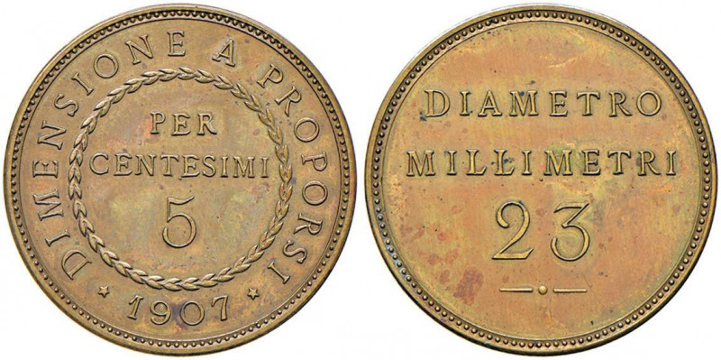Vittorio Emanuele III (1900-1946) Dimensione a proporsi per 5 Centesimi 1907 - P...