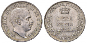 Vittorio Emanuele III (1900-1946) Somalia - Mezza rupia 1912 - Nomisma 1423 AG R
qFDC