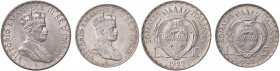 Vittorio Emanuele III (1900-1946) Somalia - 10 e 5 Lire 1925 - Nomisma 1445, 1446 AG R Lotto di due monete
qFDC/FDC