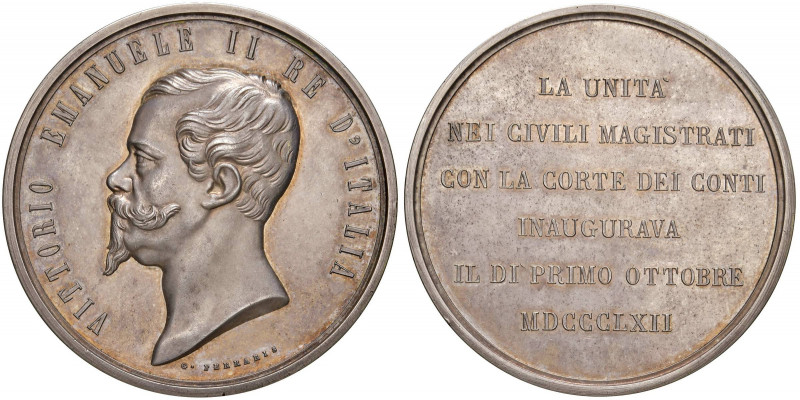 MEDAGLIE DEI SAVOIA Medaglia 1862 Apertura Corte dei Conti - Opus: Ferrari - AG ...