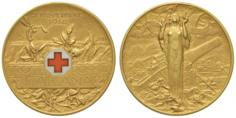 MEDAGLIE DELLA CRI E DELLA PRIMA GUERRA MONDIALE Medaglia 1918 - Cavazzoni 17 AU...