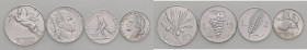 REPUBBLICA ITALIANA 10, 5, 2 e Lira 1947 - IT RRR Lotto di quattro monete ex Bolaffi, novembre 2018, lotto 1291, con certificato (realizzo di 3.600 eu...