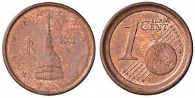 REPUBBLICA ITALIANA Monetazione in euro - Centesimo 2002 coniato su tondello del 2 centesimi - Acciaio e Rame (g 3,04) RR 
FDC