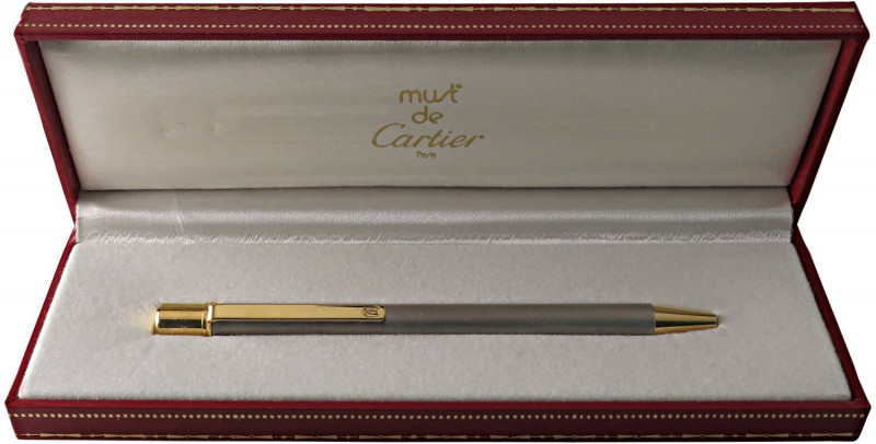 MUST DE CARTIER Penna a sfera - corpo argento e finiture dorate, venduta nel 199...