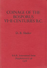SHELOV, D. B. Coinage of the Bosporus VI-II Centuries B.C.  Oxford 1978 (Bar International Series Supplementary 46). 216+11 S., 6 Tf. Broschiert. I-II