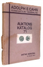 CAHN, ADOLPH E., Frankfurt am Main. Auktion 71 vom 14. 10. 1931. Anhaltisches Münzkabinett. Teil II: Antike Münzen. 114 S. mit 1986 Nrn., 46 Tf. Brosc...