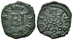 Felipe III (1598-1621). 4 cornados. 1611. Pamplona. (Cal-68). (Ros-4.4.18 var). Anv.: · P · H · S · D · R · N · A · . Rev.: · I · N · S · A · N · A · ...