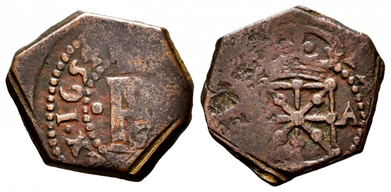 Felipe IV (1621-1665). 1 maravedí. 1654. Pamplona. (Cal-95). (Ros-no cita). Ae. ...