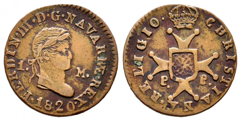 Fernando VII (1808-1833). 1 maravedí. 1820. Pamplona. (Cal-35). (Ros-4.11.24/1)....