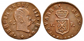Fernando VII (1808-1833). 1 maravedí. 1830. Pamplona. (Cal-38). (Ros-4.11.29). Ae. 1,86 g. Busto desnudo. MBC+. Est...40,00. 


 ENGLISH DESCRIPTIO...